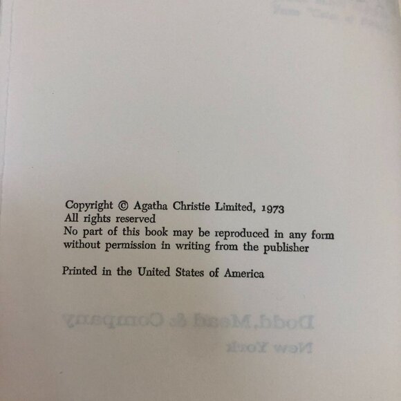 VTG Agatha Christie Postern of Fate Mystery Hardcover Book Dodd Mead Co 1973 - Picture 4 of 7